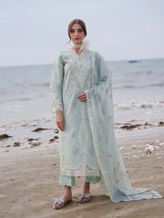 AAbyan Green Chikankari Lawn Embroidery Dress 3pc