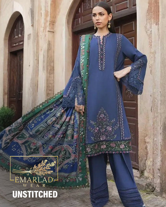 Maria B MPT-2405-A | Navy Blue - Lawn Eid Collection