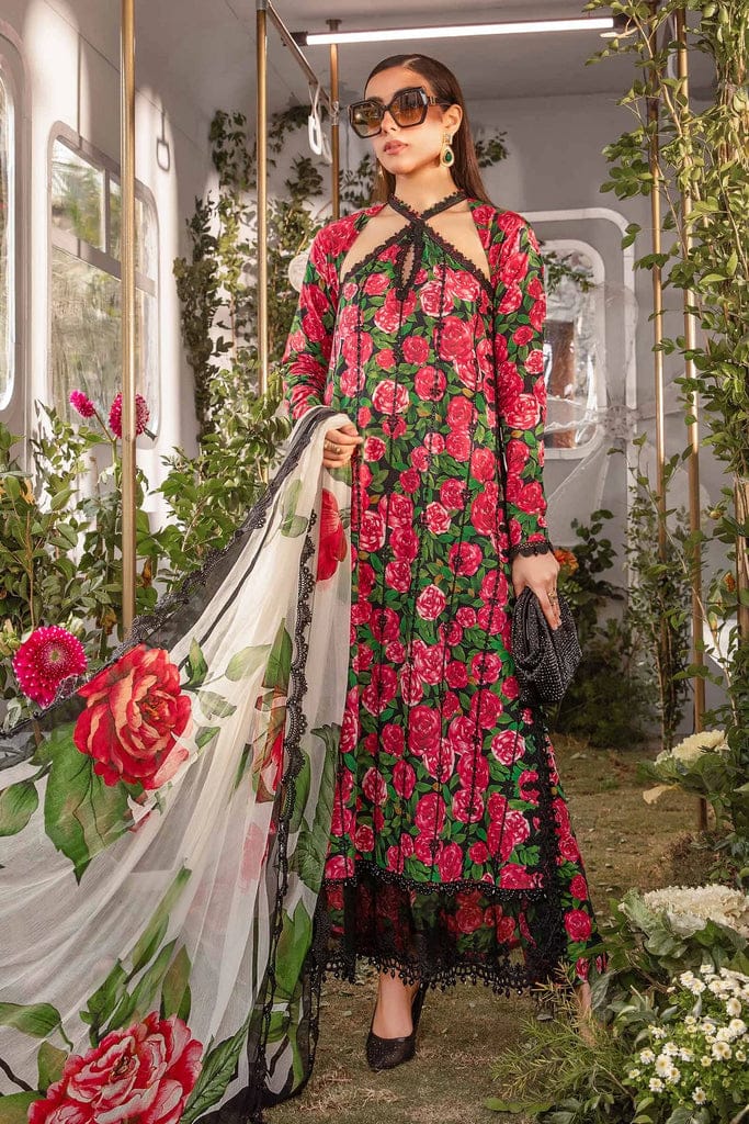 Maria B Black & Red chicken Emb New Arrival Lawn 3pc