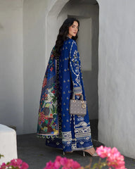 Faiza Saqlain Blue Embroidery Chikankari Lawn Dress