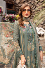 Maria B Green olive  Lawn Digital Embroidery New Arrival 3pc