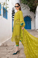 Maria B Green Luxury Lawn Embroidery Chikankari Dress 3pc