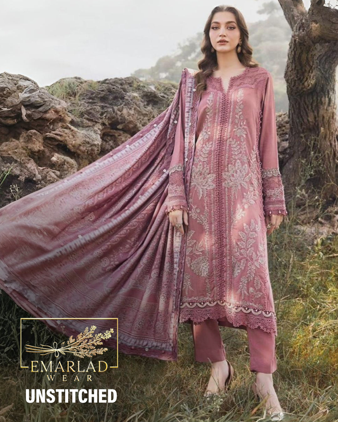 Maria B MPT-2309-A |  Tea Pink - Lawn Eid Collection