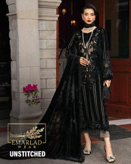 Maria B | 3 Piece Unstitched | DL-1205-Black and Beige