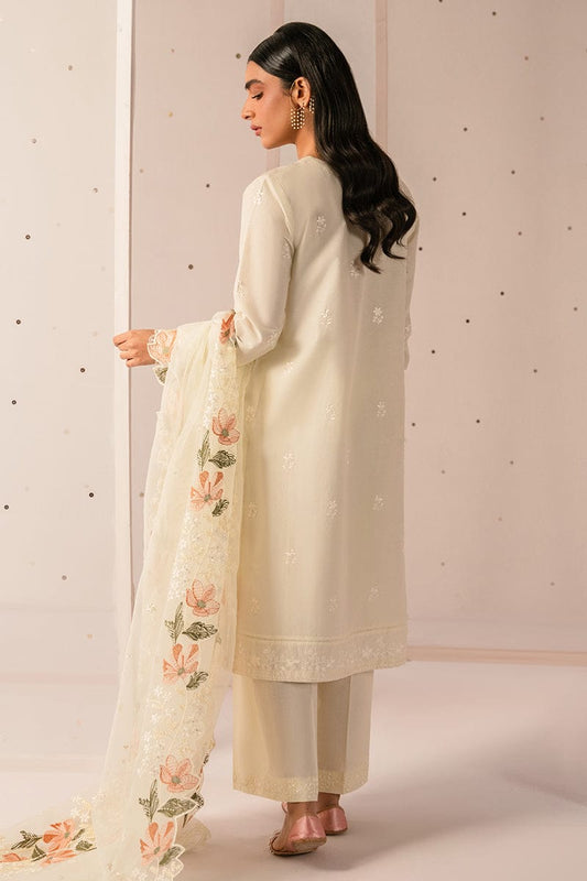 Cross Stitch off White Luxury Lawn Chikankari Embroidery Dress