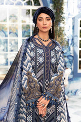 Maria B Blue Pure Lawn Digital Embroidery Dress 3pc