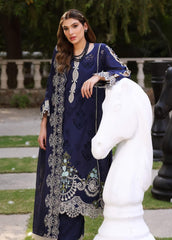 Elaf Blue Festive Chikankari Emb Dress