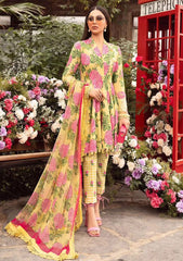 Maria B Floral Lemon Digital Emb New Arrival Lawn 3pc