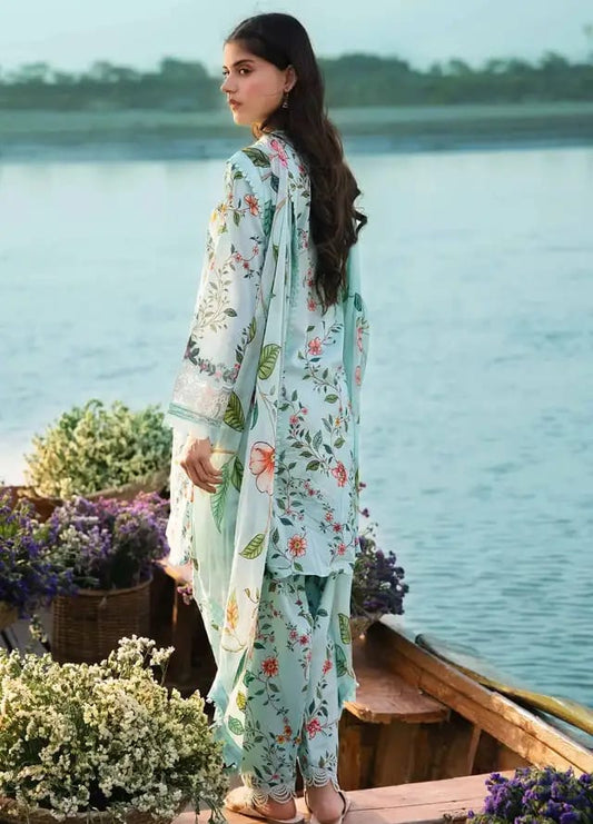 Maria B Sky Blue Digital Print Pure Lawn Summer Collection