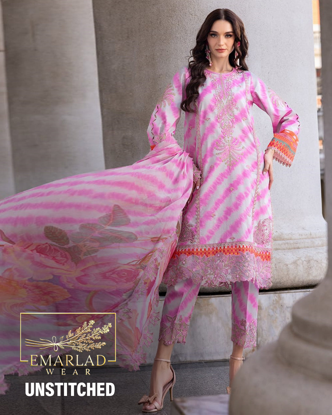 Charizma | Pink - Pure Lawn With Silk Dupatta