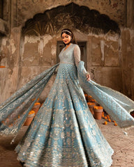 Faiza Saqlain Seagreen Net Maxi Bridal Collection