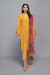 Maria B Orange Shiffle Chikankari Lawn Dress 3pc