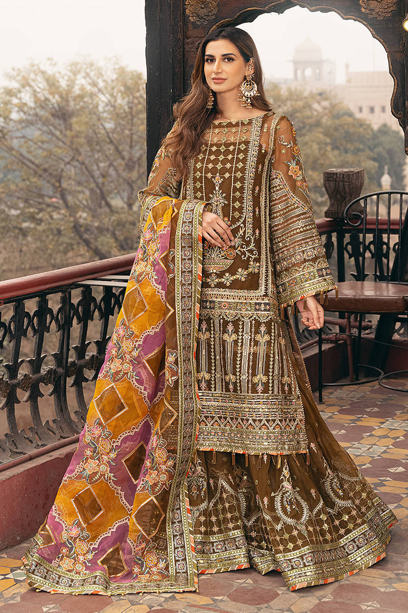 MOHSIN NAVEED RANJHA ORGANZA HAND WORK DRESS