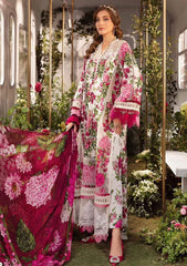 Maria B White & Pink Digital Emb New Arrival Lawn 3pc