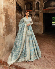 Faiza Saqlain Seagreen Net Maxi Bridal Collection