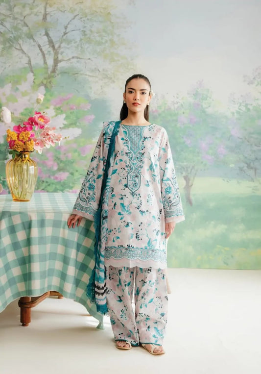 Afrozeh Floral Print Digital Emb New Arrival Lawn 3pc