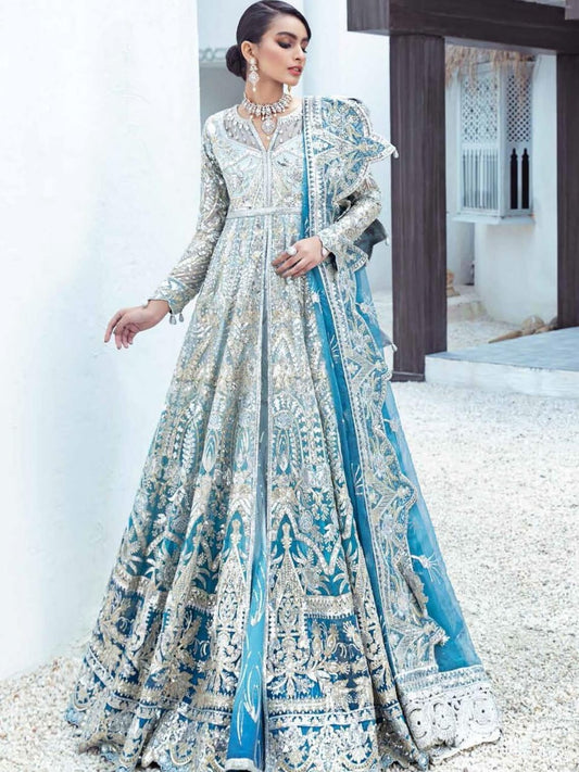 Fareesia sky Blue Bridal Collection dress