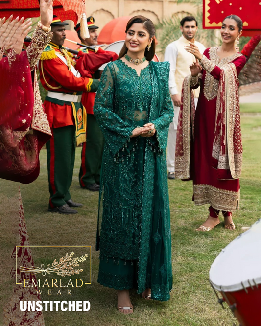 Kanwal Malik | Bottle Green - Formal Net Collection
