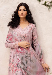 Iznik pink Digital Print Lawn Embroidery Chikankari New Arrival 3pc