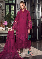 Maria B Magenta Chikankari Embroidery Dress 3pc