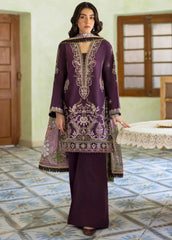 Jazmin Purple Luxury Lawn Chikankari Embroidery Dress 3pc