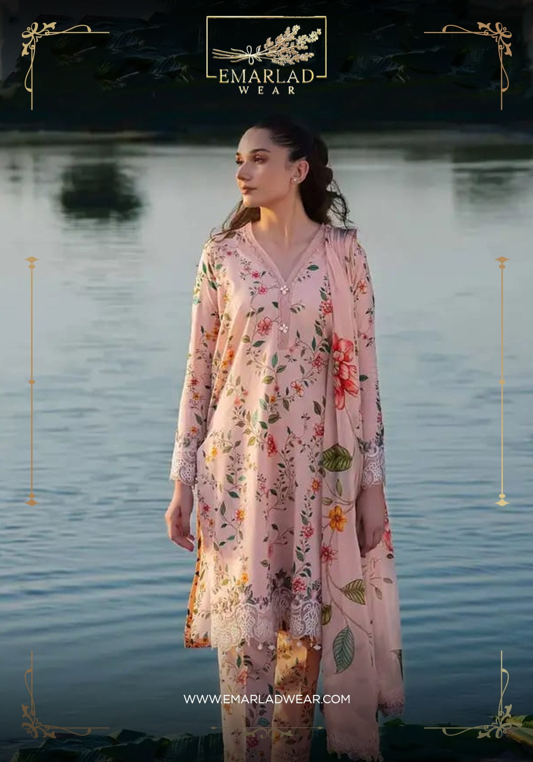 Maria B pink Digital Print Pure Lawn Summer Collection