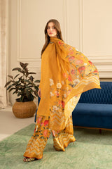 Lulusar Mustard Silk Hand Work Party Wear Collection 3pc