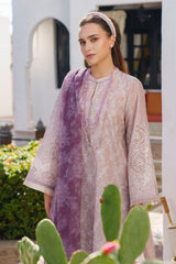 Baroque T Pink Pure Lawn Embroidery Shifle Chikankari Dress 3pc