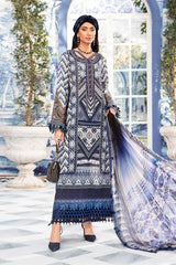 Maria B Blue Pure Lawn Digital Embroidery Dress 3pc