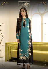 Lulusar Black & Green Silk Hand Work Party Wear Collection 3pc