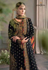 Asim Jofa Black Formal Collection Velvet 3pc