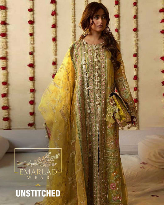 MNR  Nimbu Organza bridal -MUSTARD