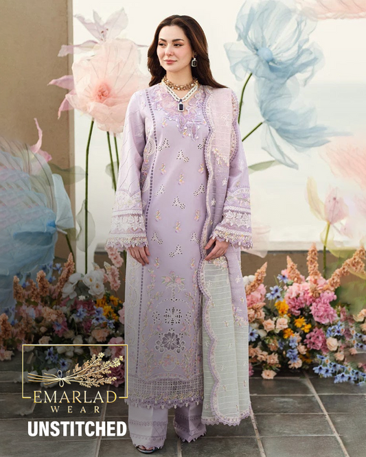 Qalamkar Evelyn FK-09 | Light Purple - Chikankari Lawn Collection