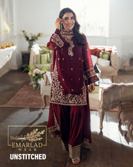 Azure | Maroon - Semi Pure Chiffon Collection