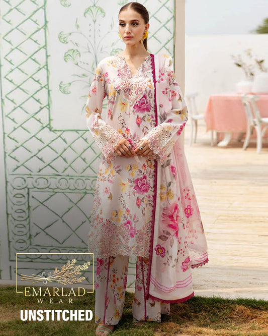 Ramsha | White Multi - Lawn Collection