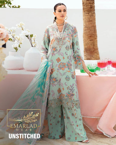 Ramsha Khan | Aqua Green - Lawn Chiffon Dupatta Collection