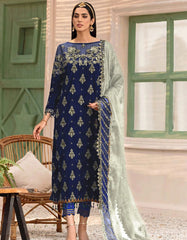 SANA ABBAS -3PC EMBROIDED VELVET DRESS