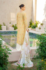 Iznik lawn Yellow with Embroidery dupatta SFL-09 Embroidered Lawn