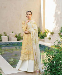 Iznik lawn Yellow with Embroidery dupatta SFL-09 Embroidered Lawn