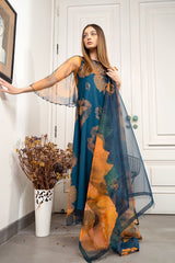 Lulusar Blue Luxury Silk Dress