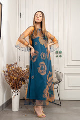 Lulusar Blue Luxury Silk Dress