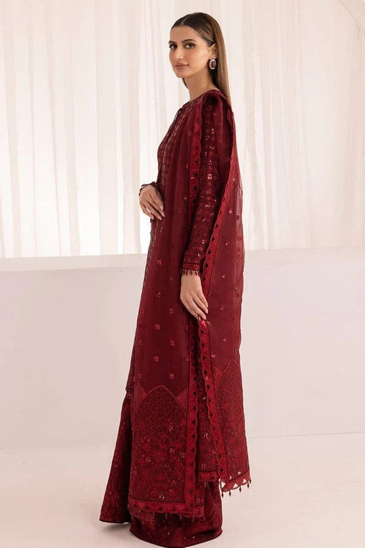 Barooque Mehroon chiffon 3PC