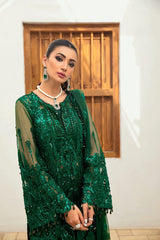 Mariyum Hussain Green Premium Net Dress