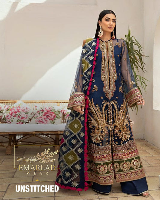 Maryam Hussain Blue Exclusive Net 3Pc