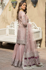 Imrozia Peach Gharara  Net 3 Pc