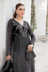 Maria B Emroided Chiffon Suit Black