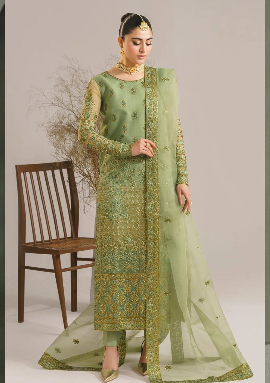 Fareena | Akbar Aslam - Pistachio - Organza