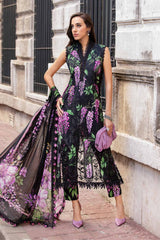 Maria b black grape 3 Piece Unstitched Printed Cambric Suit