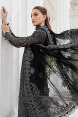 Maria B Emroided Chiffon Suit Black