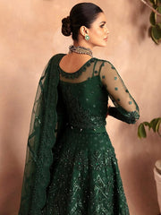 Gulal Dark Green Net Maxi